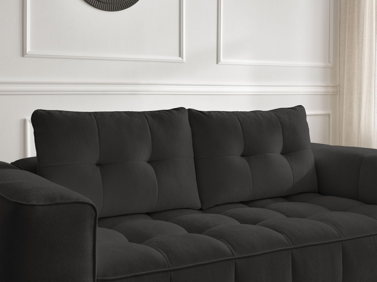 Bobochic Anis Sofa-Set 3- und 2-Sitzer Strukturstoff Schwarz