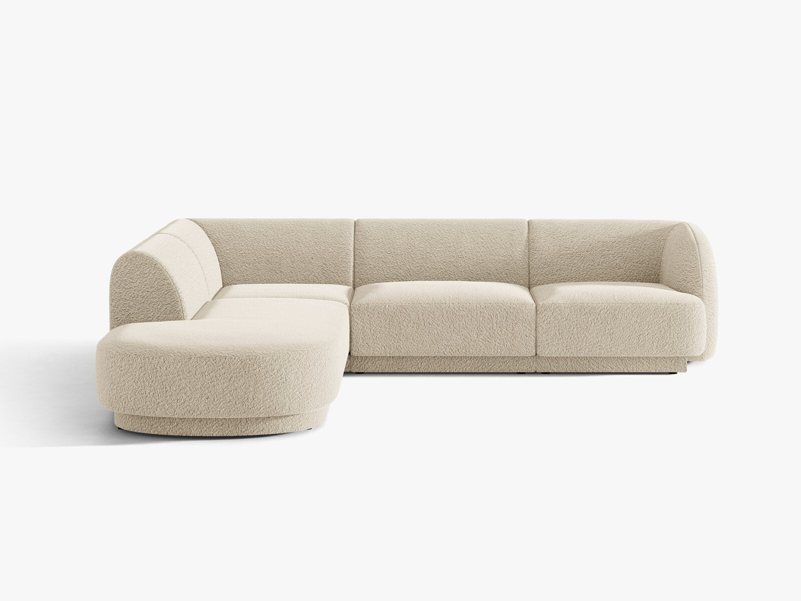Micadoni Ecksofa Miley 6-Sitzer Links Boucle Baloo Beige
