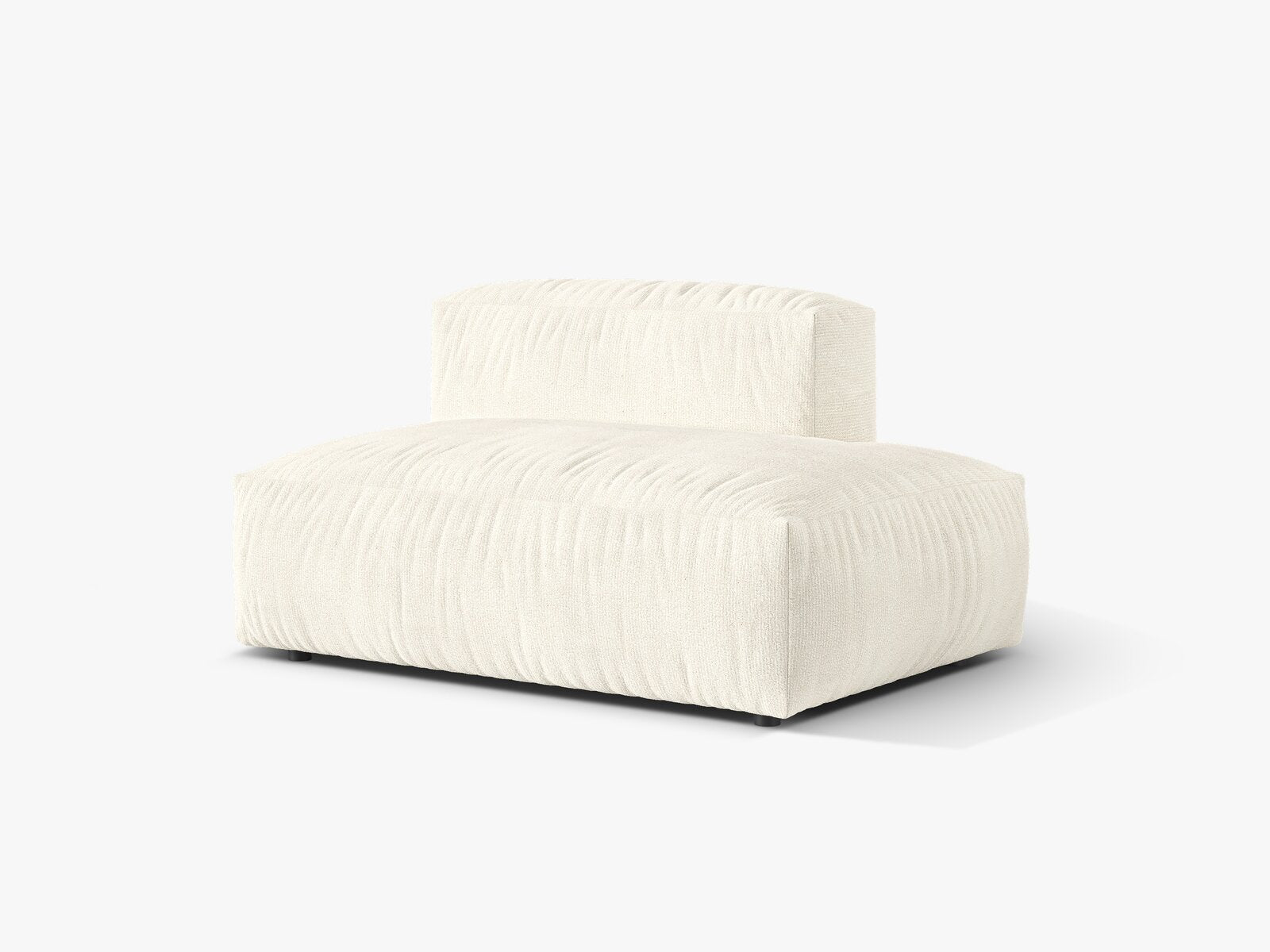 Micadoni Ecksofa-Modul Martina 1-Sitzer Rechts Boucle Monet Elfenbein