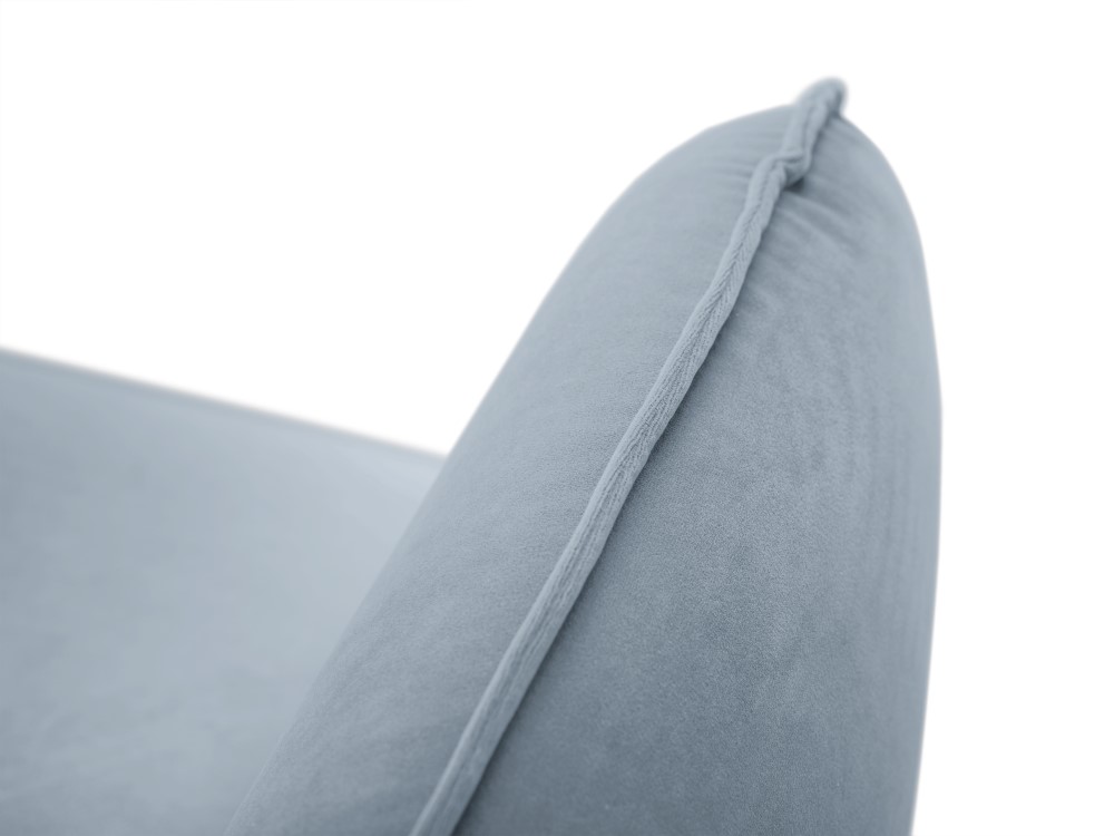 Cosmopolitan Design Sofa Vienna 4-Sitzer Samt Bluvel Hellblau Beine Gold