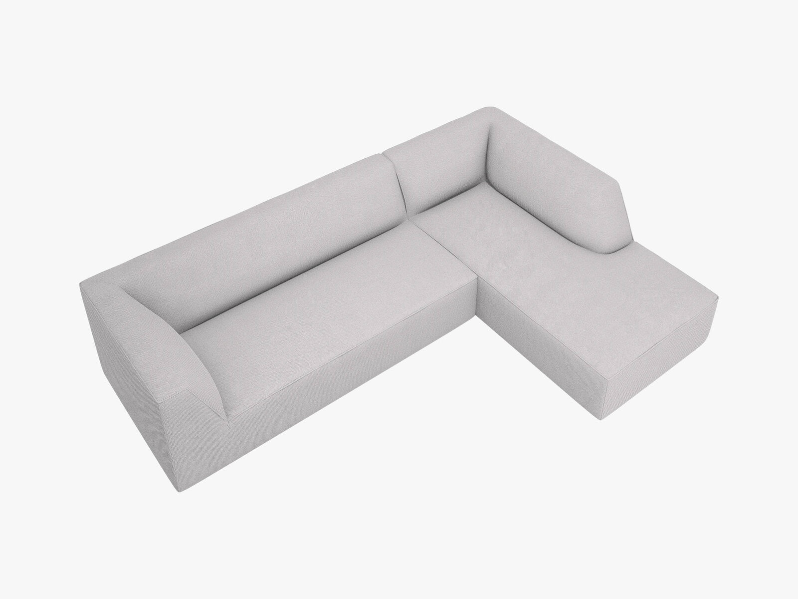 Micadoni 4-Sitzer Modular Sofa Ruby Rechts Strukturierter Stoff Ottawa Hellgrau