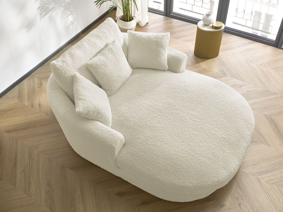 Bobochic Belem Méridienne-Modul Bouclé-Stoff Beige