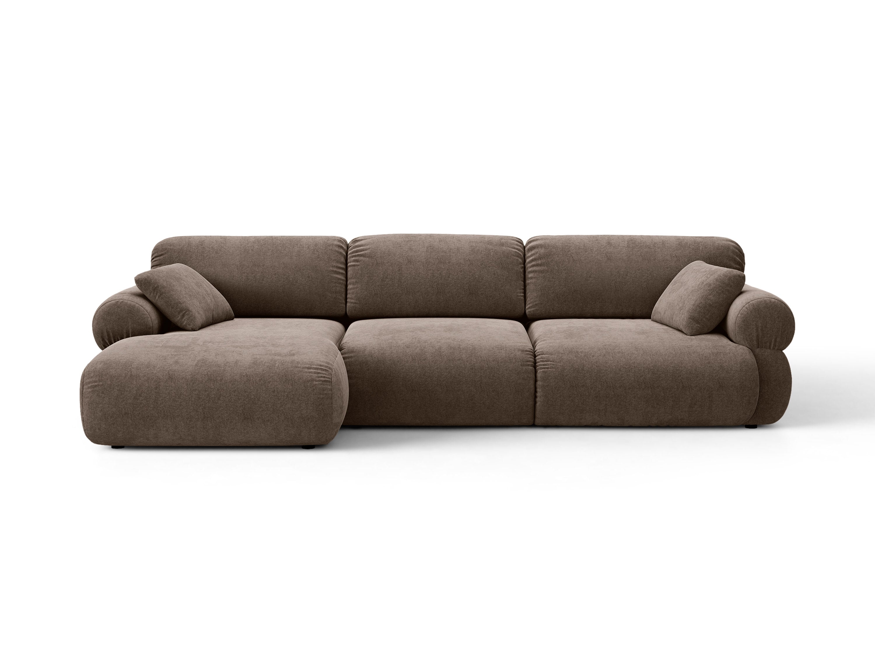 Micadoni Ophelia Ecksofa 6-Sitzer Strukturierter Stoff Liberty Cappuccino Links