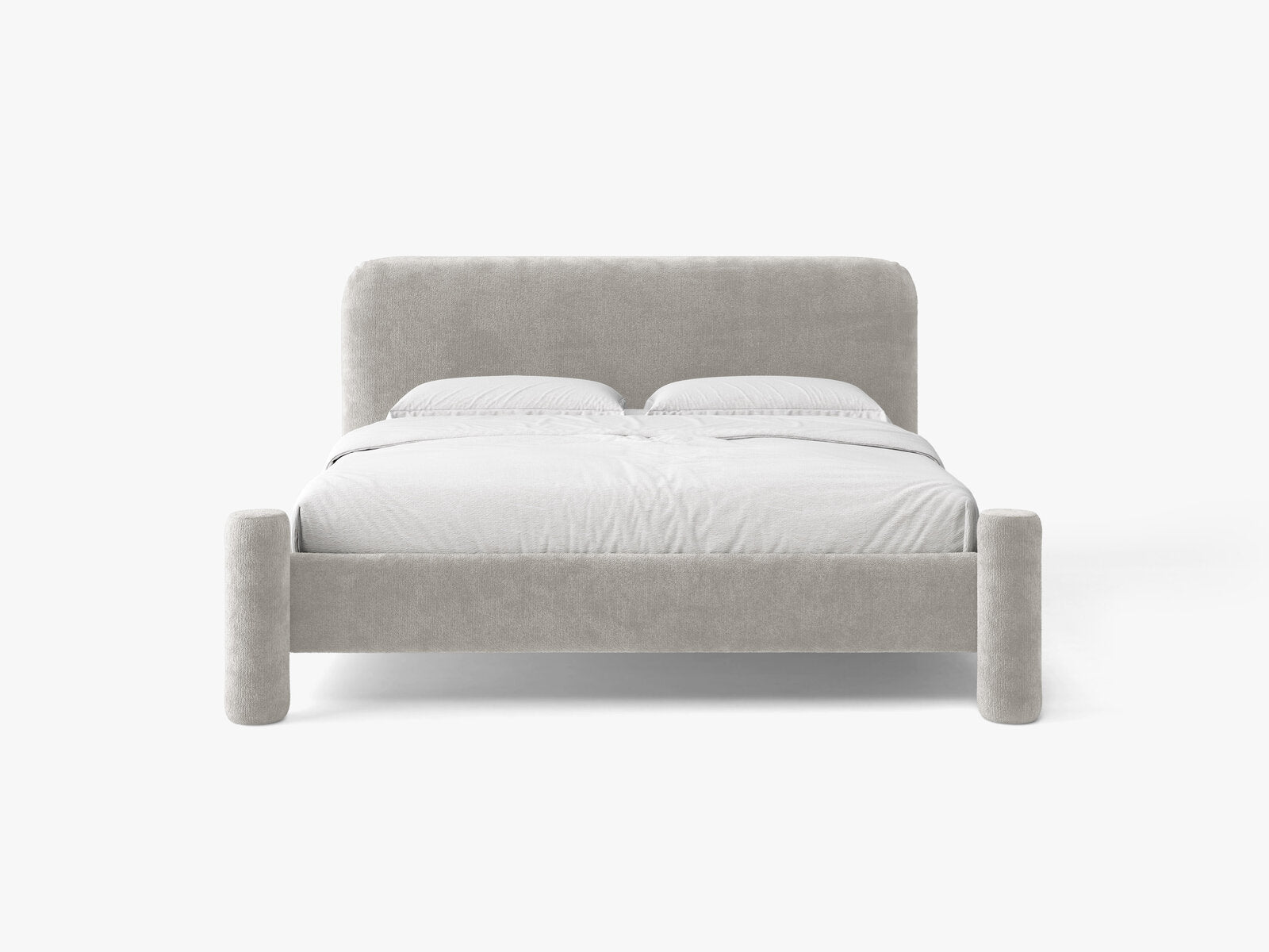 Micadoni Vera Bett mit Kopfteil Chenille Perfect Harmony Hellgrau 180x200