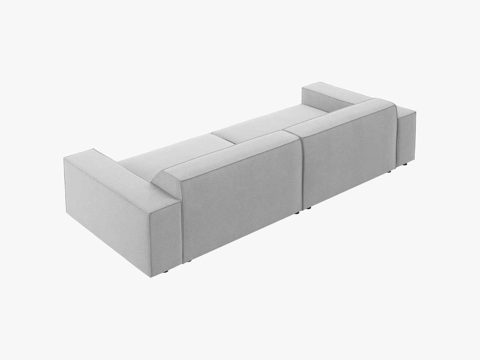 Micadoni Sofa Jodie 4-Sitzer Strukturierter Stoff Megan Hellgrau
