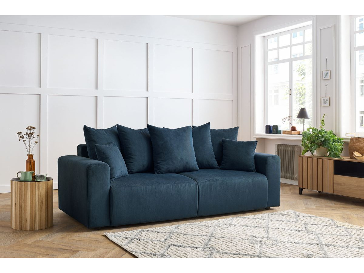 Bobochic Envy Sofa 3-Sitzer Cordsamt Dunkelblau