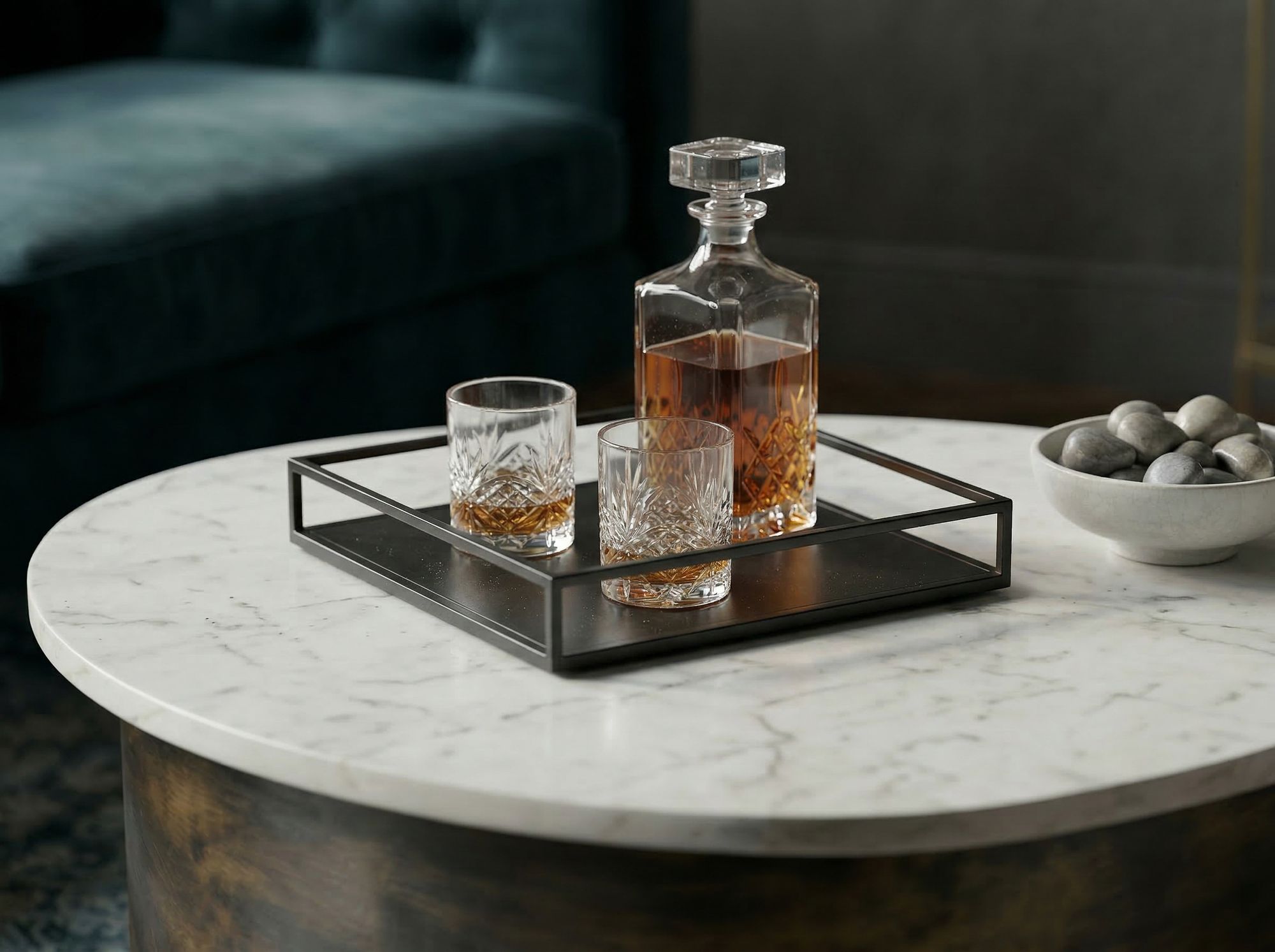 Couchtisch Kjollefjord Marmor Gold 63 × 63 × 30 cm