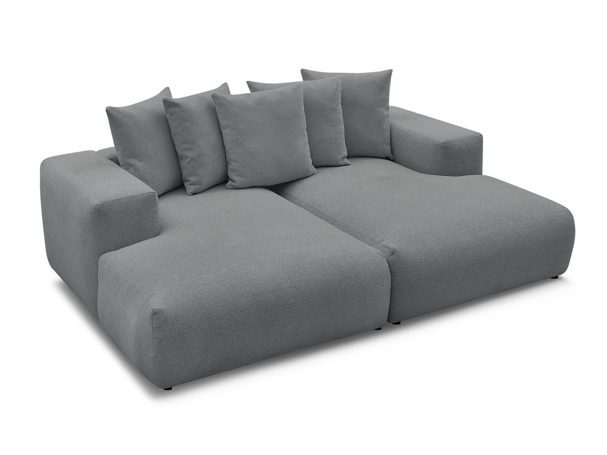 Bobochic Voltaire Sofa 4-Sitzer 248 × 170 cm Melange-Stoff Dunkelgrau