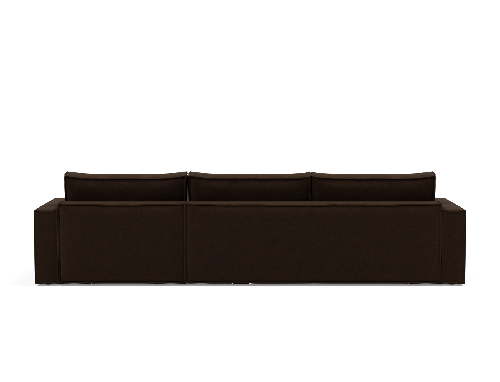 Schlafsofa Newilla mit Chaiselongue Strukturierter Stoff Taura 358-Chocco