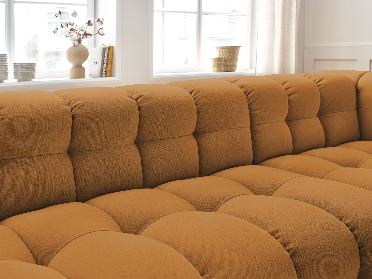Bobochic Cloud Ecksofa 288 × 184 cm Stoff Gelb Ecke rechts