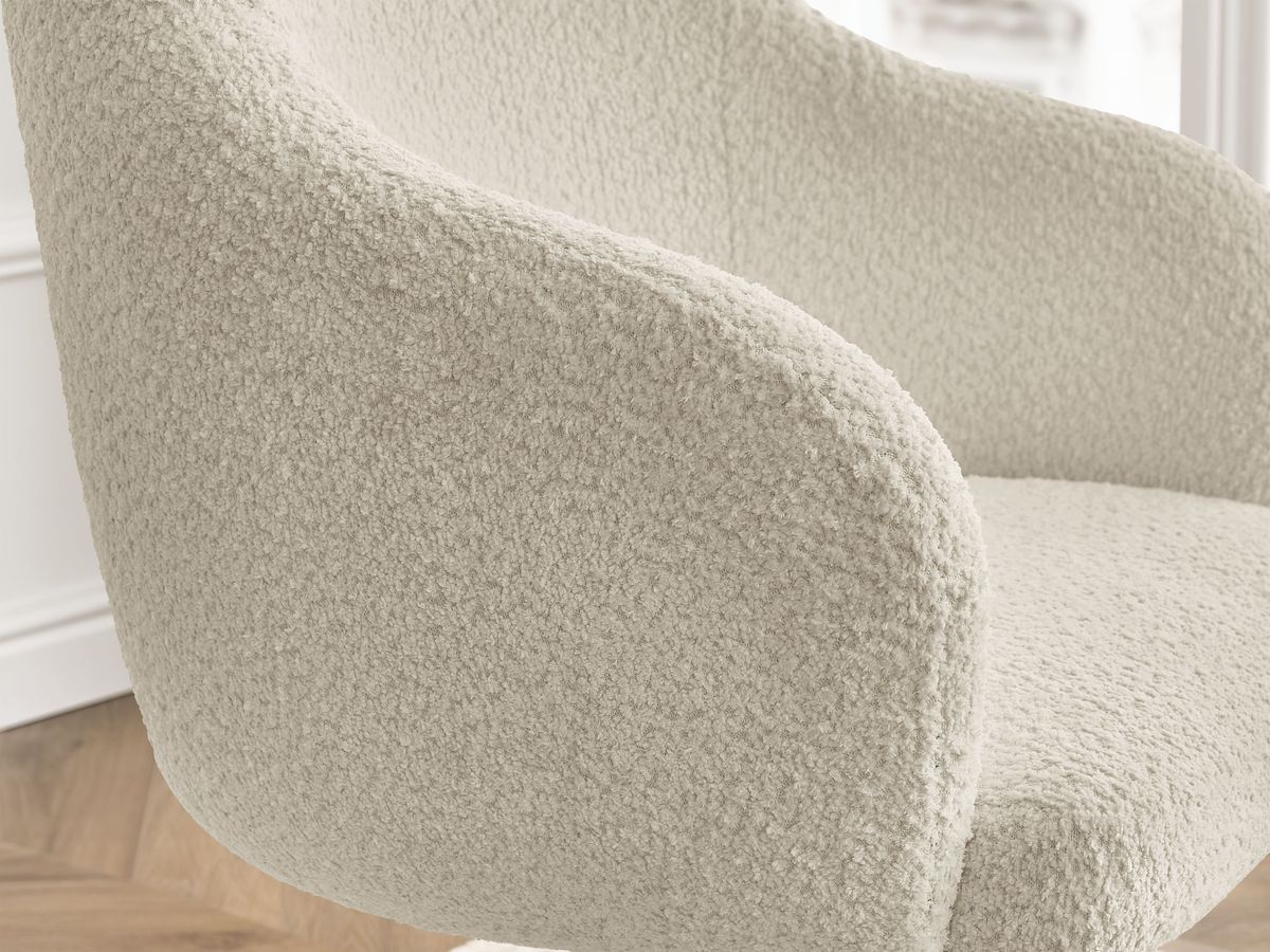 Bobochic Sophie Bürostuhl Bouclé-Stoff Beige