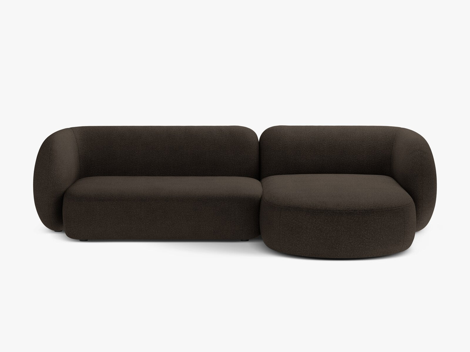 Micadoni Ecksofa Kate 3-Sitzer Rechts Boucle Baloo Braun