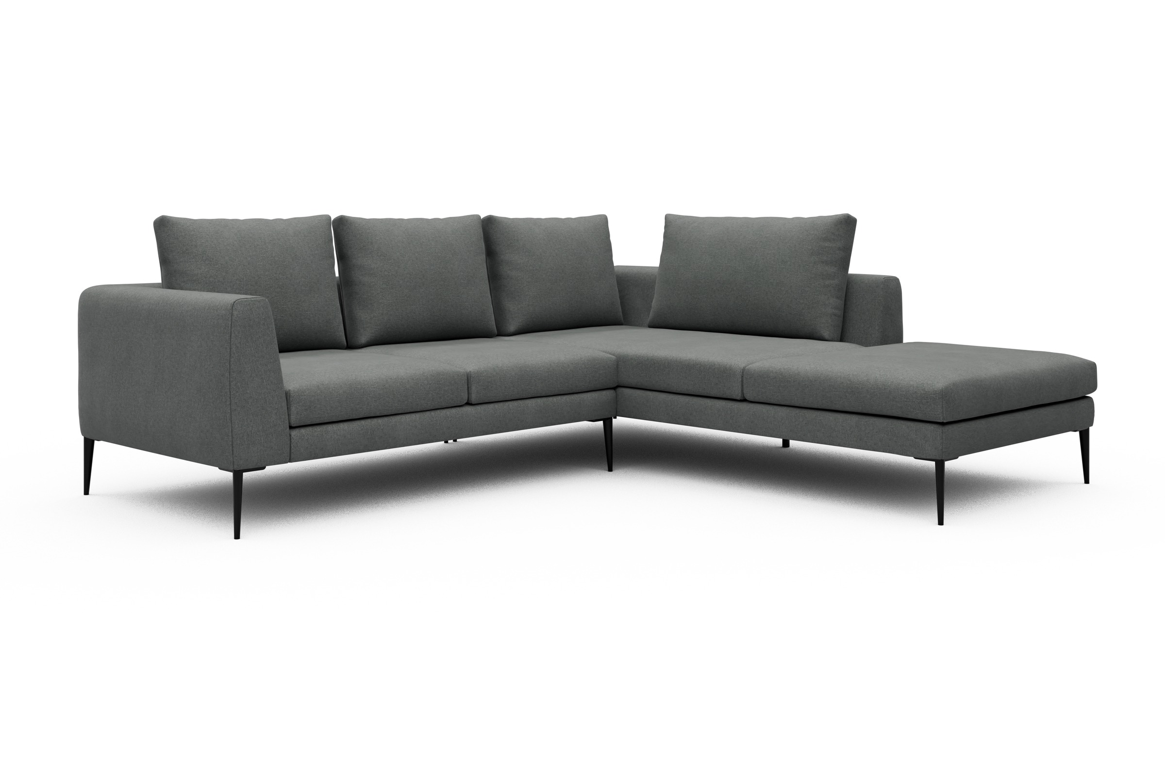 Ecksofa Paul Relax-Ecke rechts mit 2-Sitzer Satya-Steel