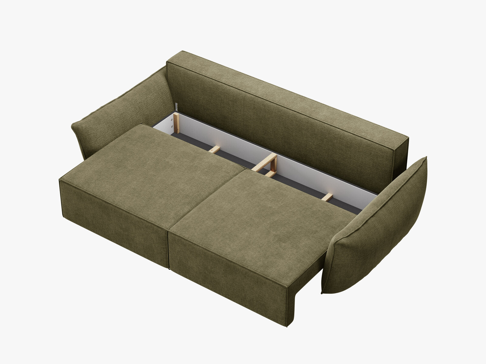 Micadoni Kaelle Schlafsofa 3-Sitzer mit Bettkasten Chenille Over The Horizon Grün