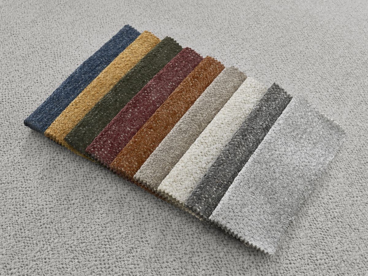 Bobochic Atilla Ecksofa mit Schlaffunktion und Bettkasten Melange-Stoff Hellgrau Ecke rechts