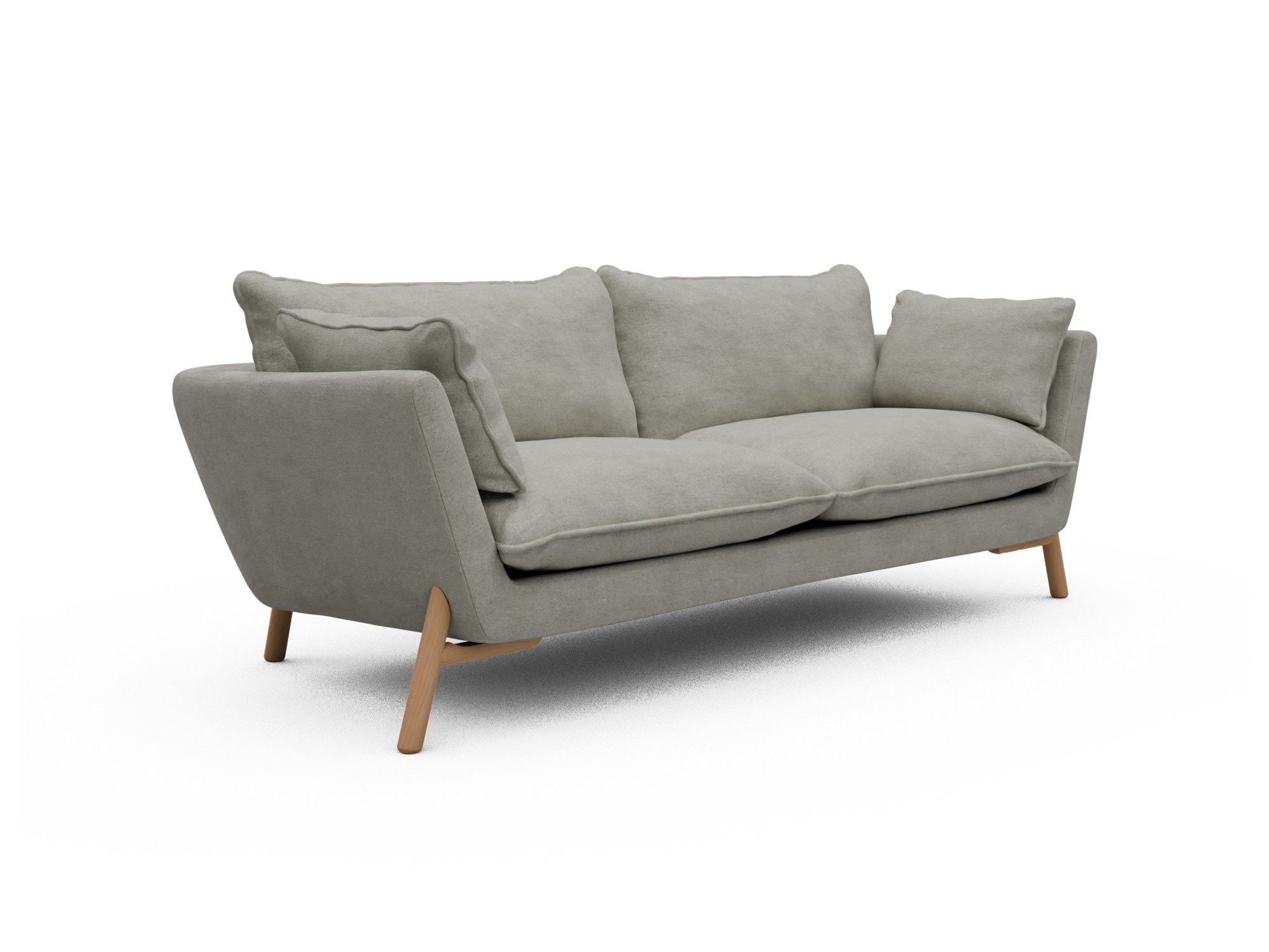 Skandi Home Sofa Emil Soft 3-Sitzer Beinfarbe Eiche Natur Carreno-Moon-Stone-White moebelfaktor