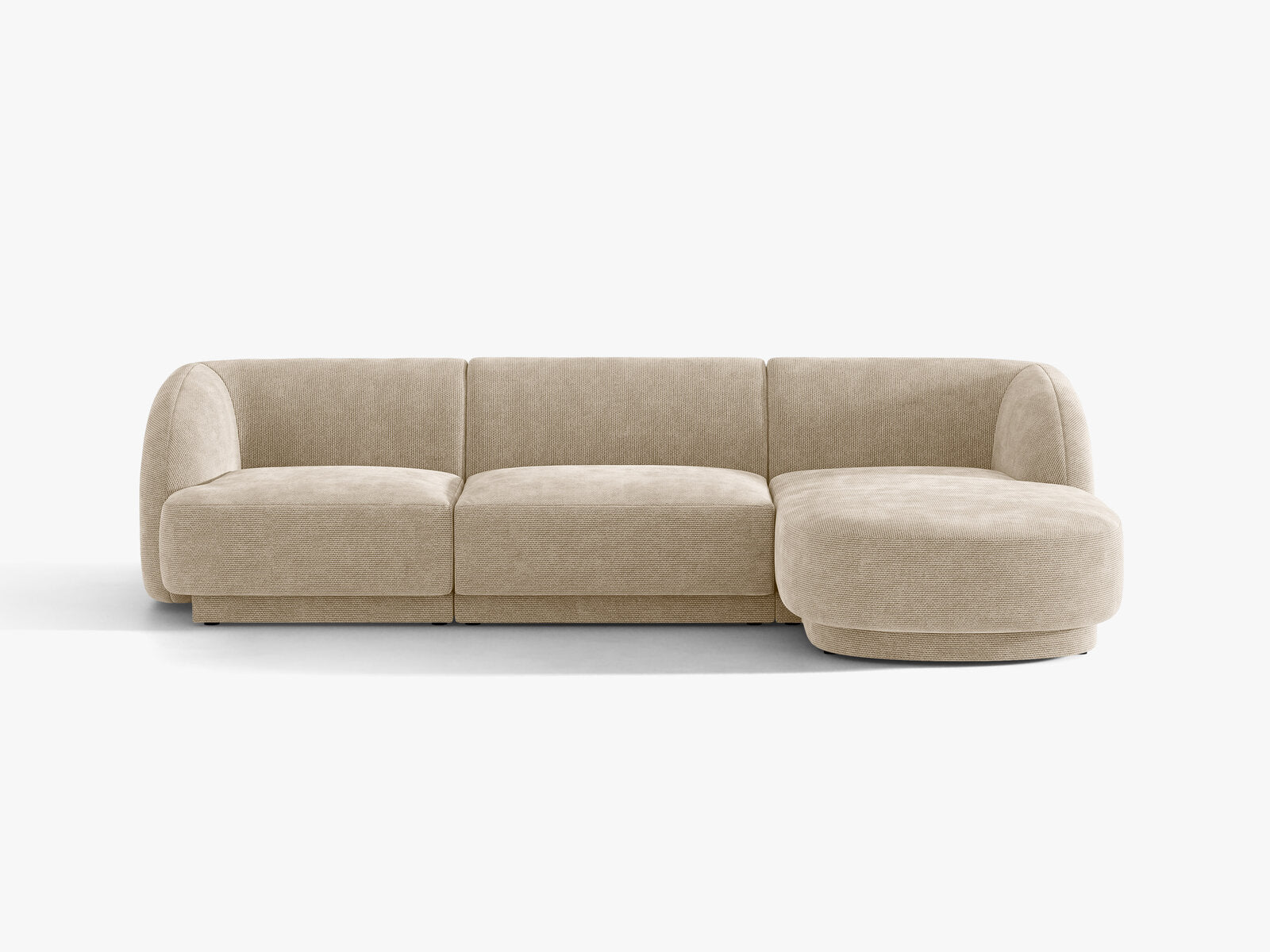 Micadoni Ecksofa Miley 4-Sitzer Rechts Chenille Eden Beige
