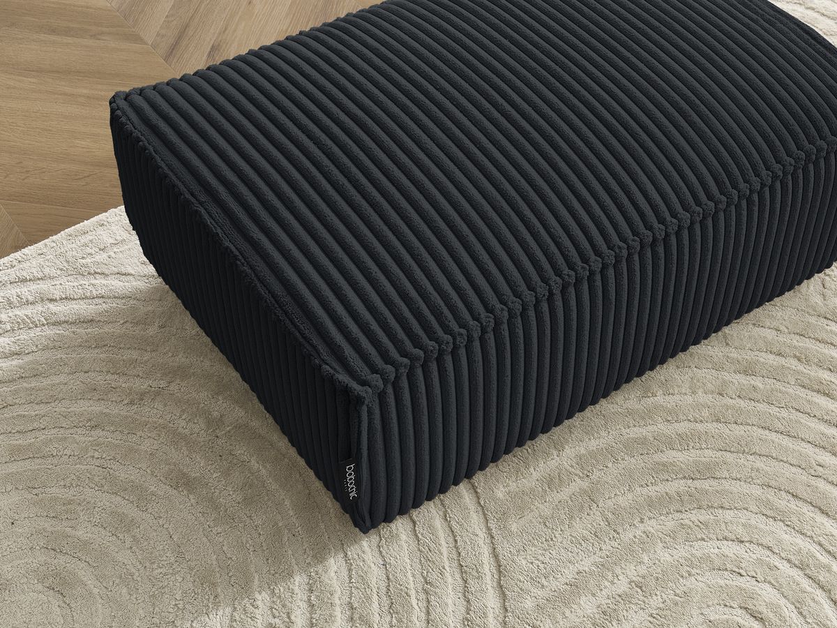 Bobochic Chelsea Pouf Breitcord weich Schwarz