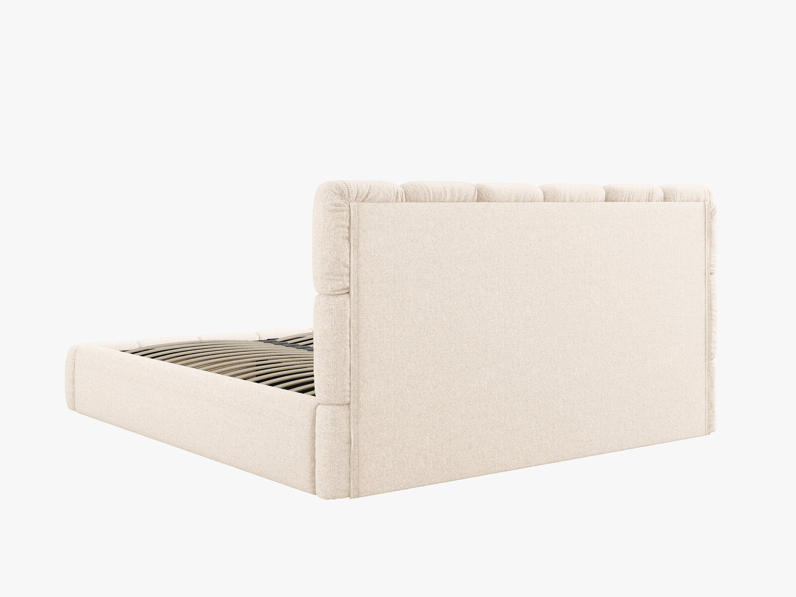 Micadoni Stauraumbett mit Kopfteil Bellis Chenille Haga Hellbeige