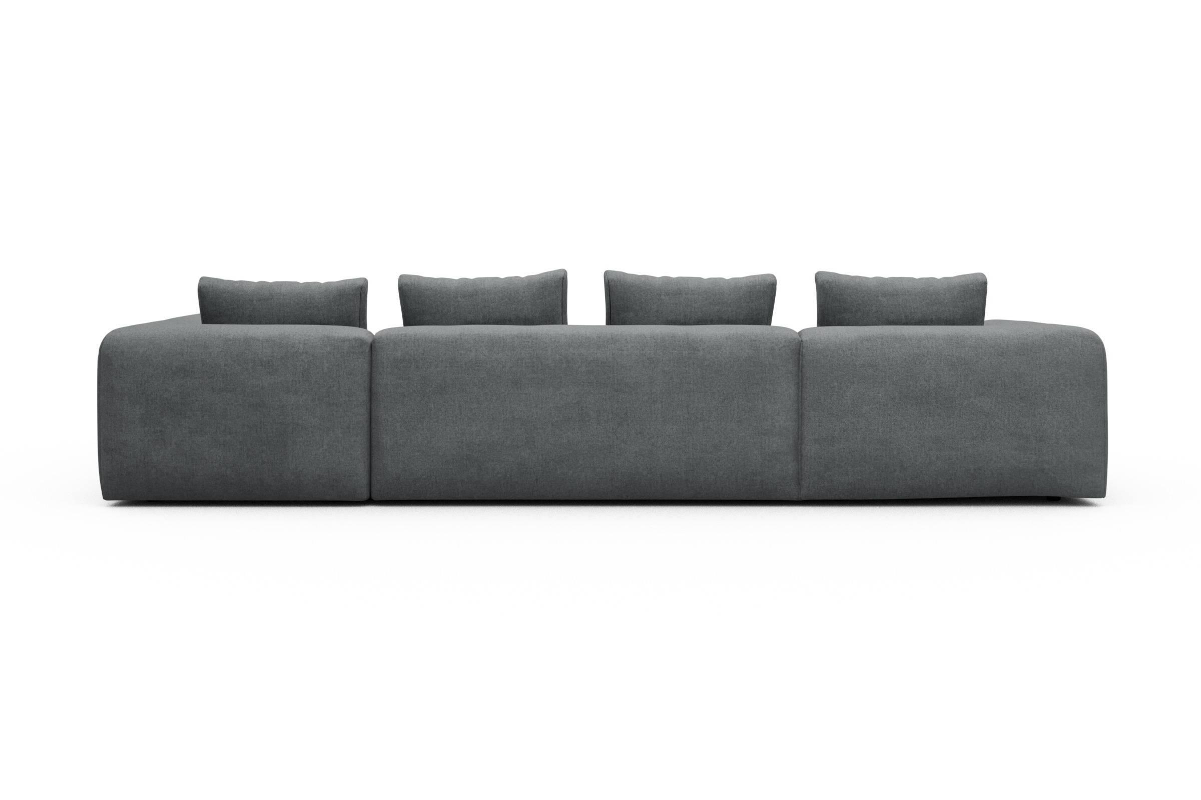 Wohnlandschaft Fred Chaiselongue links mit 2-Sitzer und lange Armlehne rechts Casone-Gravel-Grey