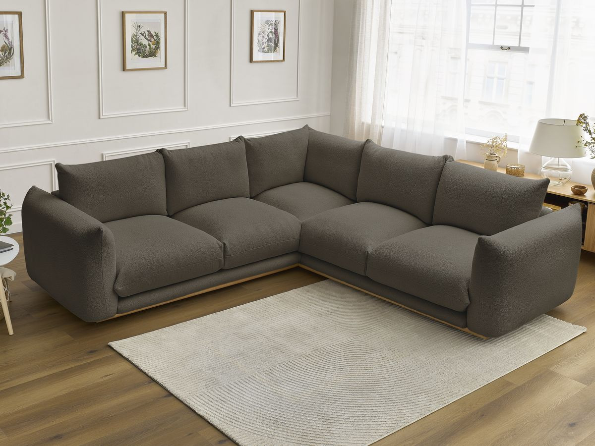 Bobochic Ernest Ecksofa Bouclé-Stoff Braun
