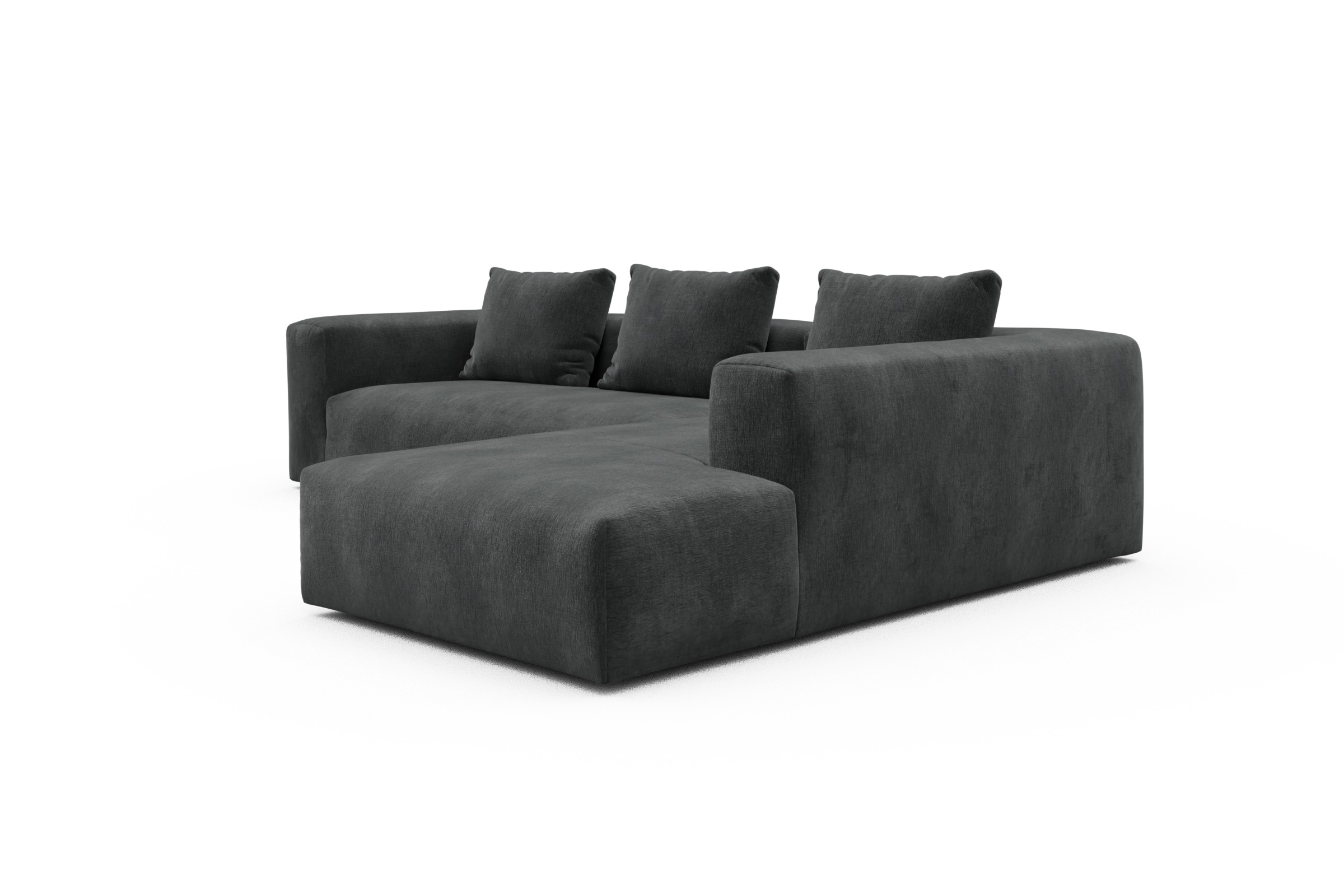 Ecksofa Fred Relax-Ecke rechts mit 2,5-Sitzer Smooth-Deep-Warm-Grey