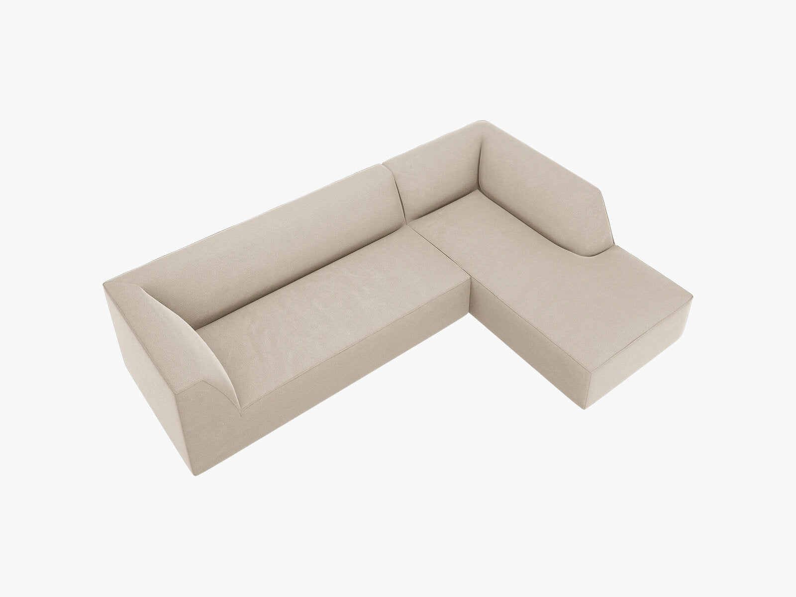 Micadoni 4-Sitzer Modular Sofa Ruby Rechts Samt Salvador Beige