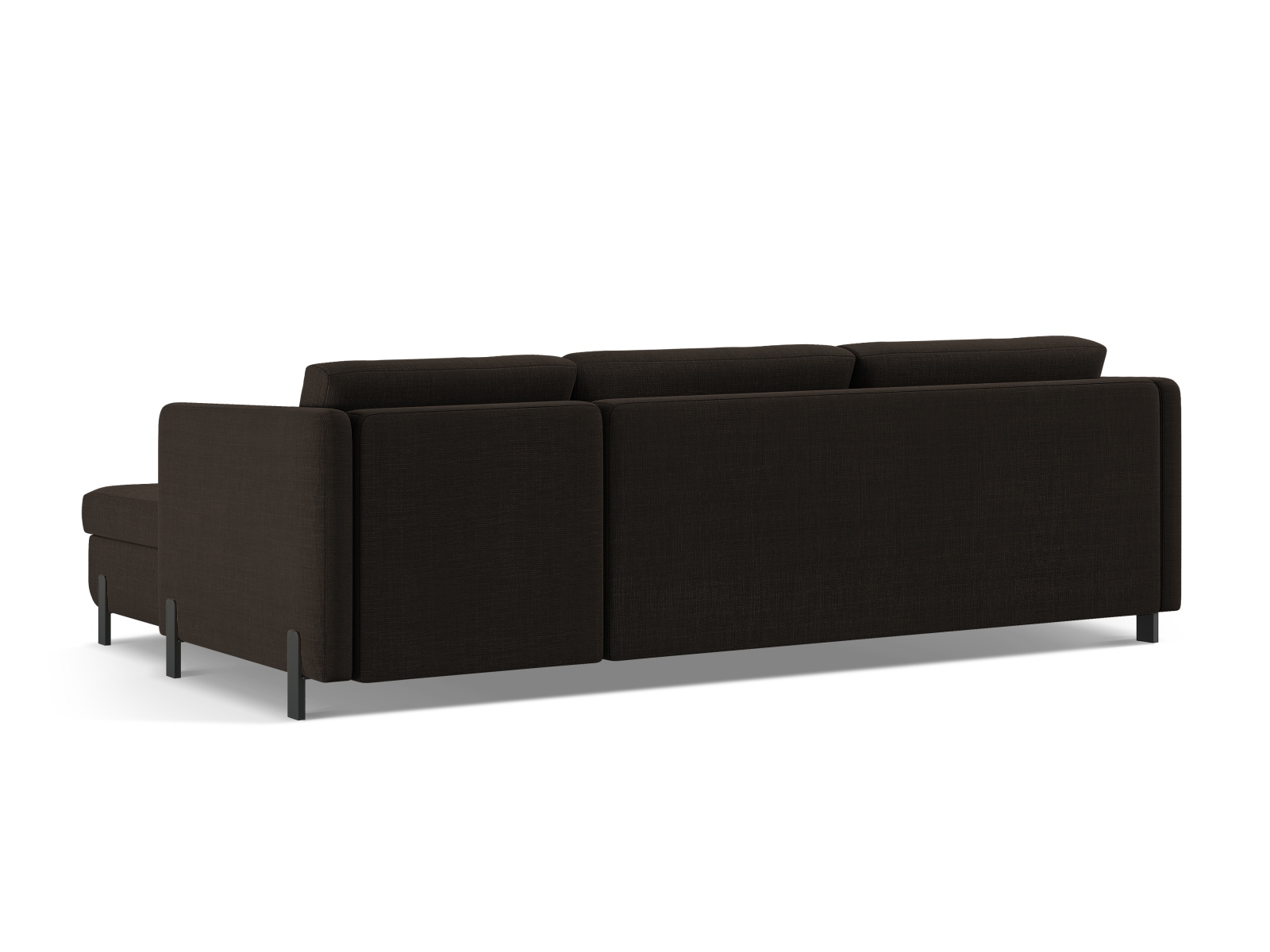 Micadoni Schlaf-Ecksofa Gloria 4-Sitzer Links Strukturierter Stoff Dunkelgrau 205x140
