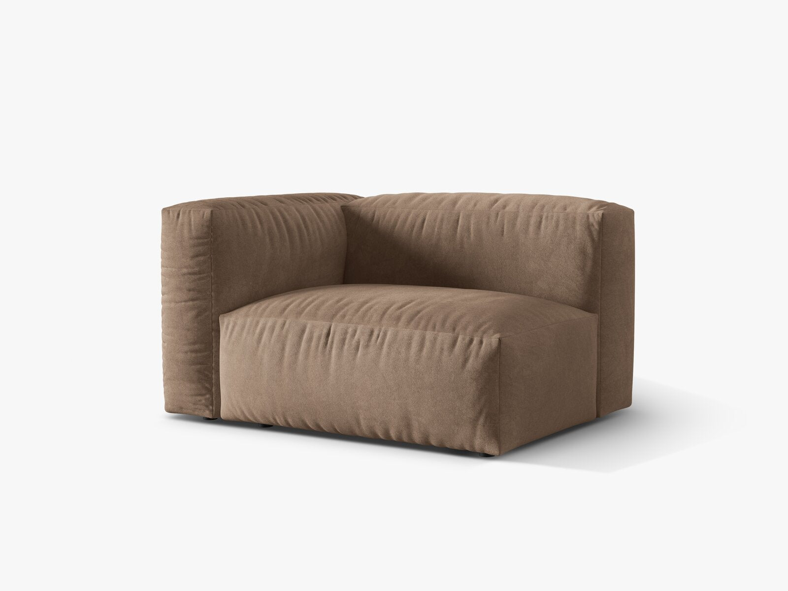 Micadoni Eckmodul Martina 1-Sitzer Links Samt Vogue Dunkelbeige