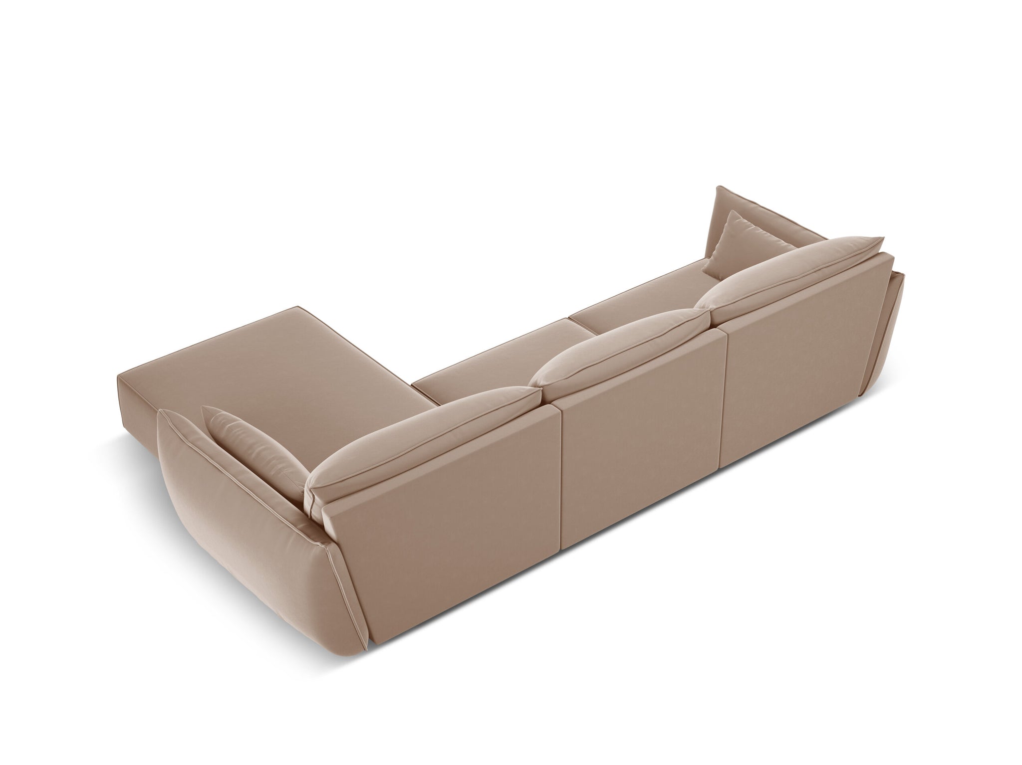Micadoni Ecksofa Kaelle 4-Sitzer Rechts Samt Beige