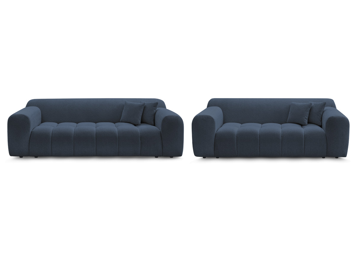 Bobochic Melisse Sofa 5-Sitzer Melange-Stoff Blau