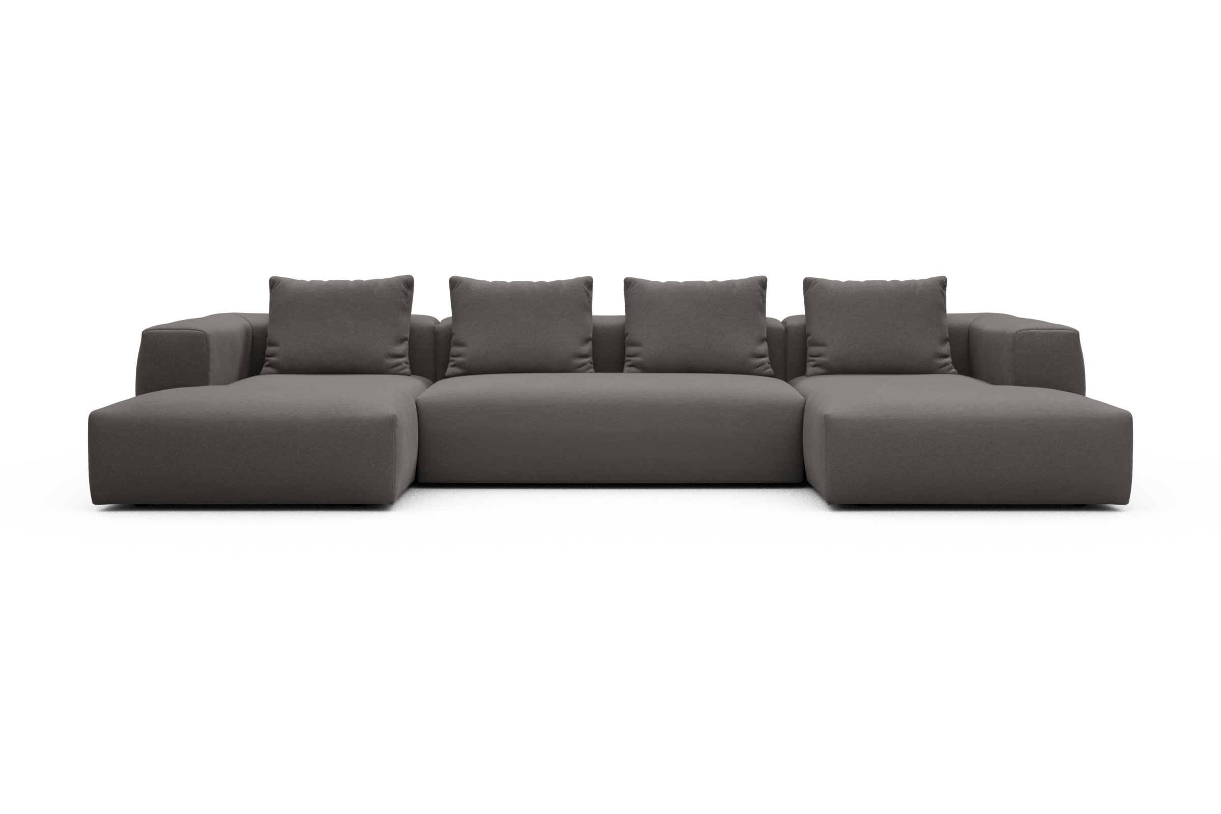 Skandi Home Wohnlandschaft Fred mit 2-Sitzer und Chaiselongue beidseitig Satya-Taupe moebelfaktor