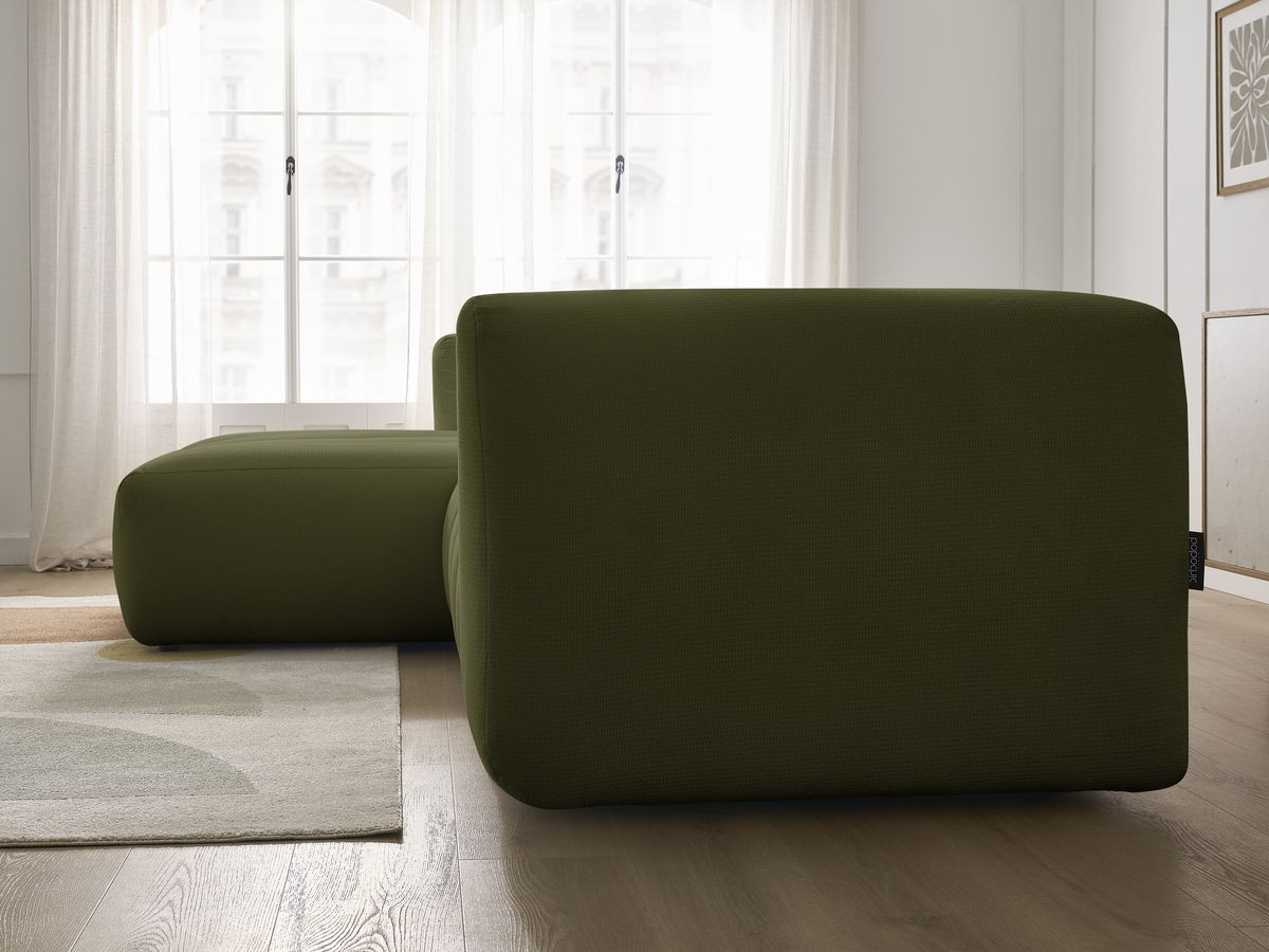 Bobochic Talia Ecksofa Melange-Stoff Grün Ecke links