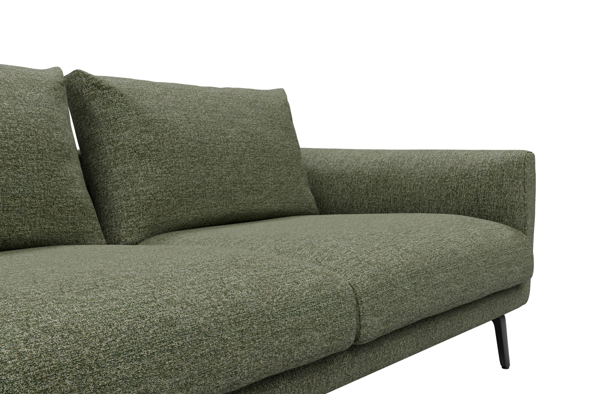 Ecksofa Karl Chaiselongue links mit 2,5-Sitzer Carreno-Vivid-Green