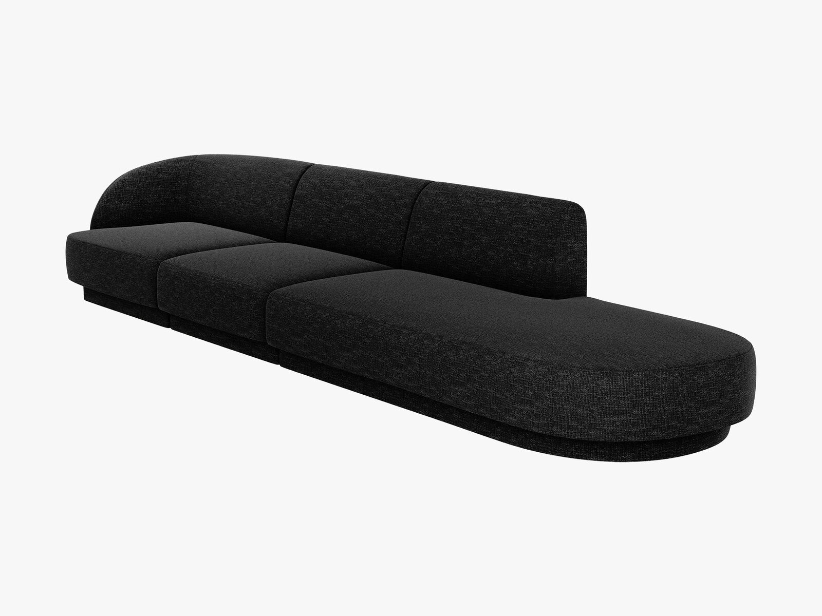 Micadoni Sofa Miley 4-Sitzer Rechts Chenille Haga Schwarz