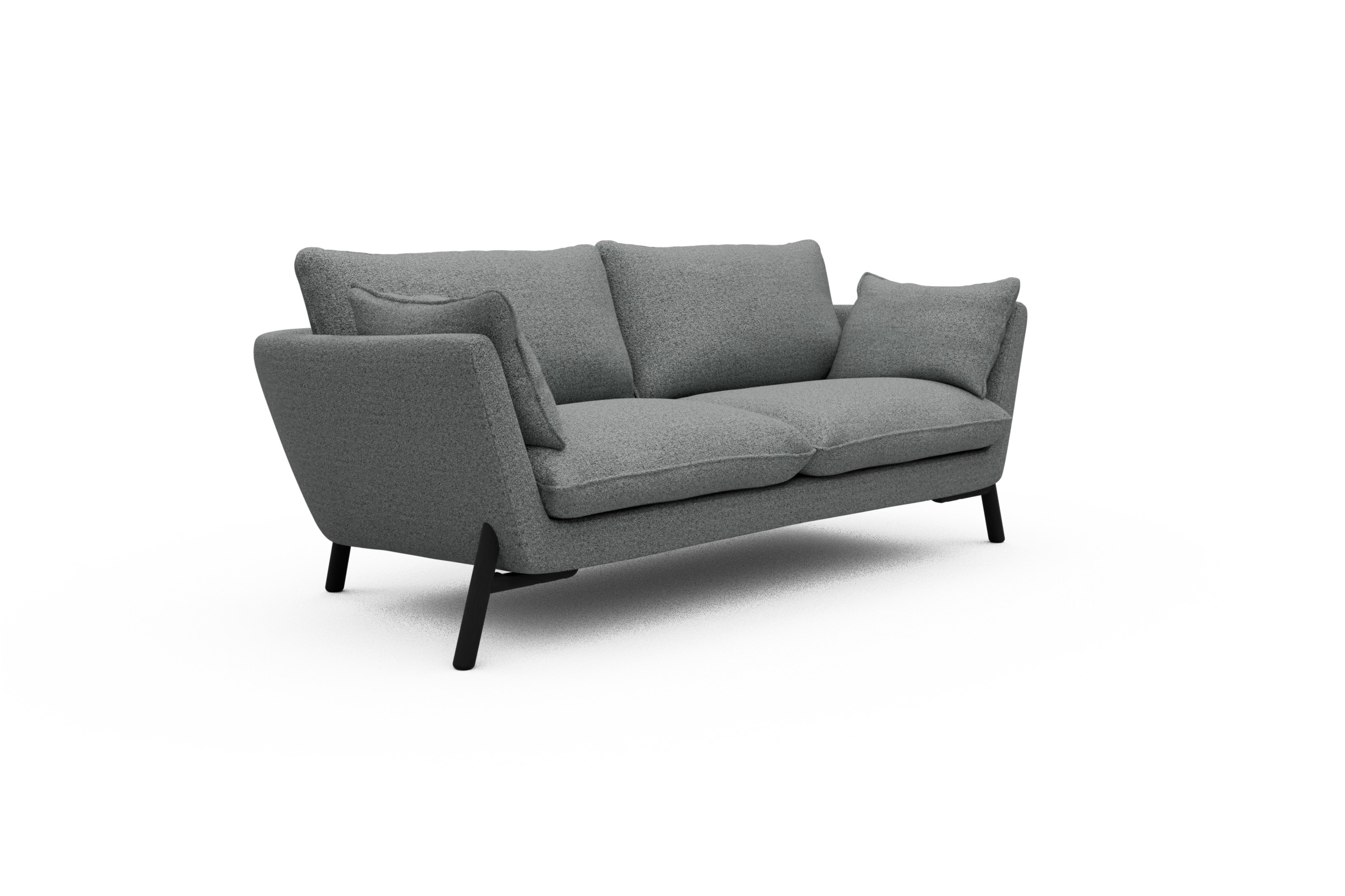 Sofa Emil 2-Sitzer Beinfarbe Eiche Schwarz Aivi-Gravet-Grey