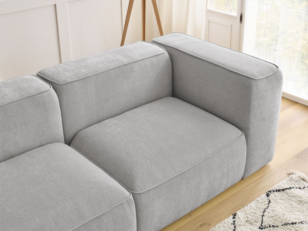 Bobochic Zephyr Sofa 2-Sitzer Strukturstoff Hellgrau