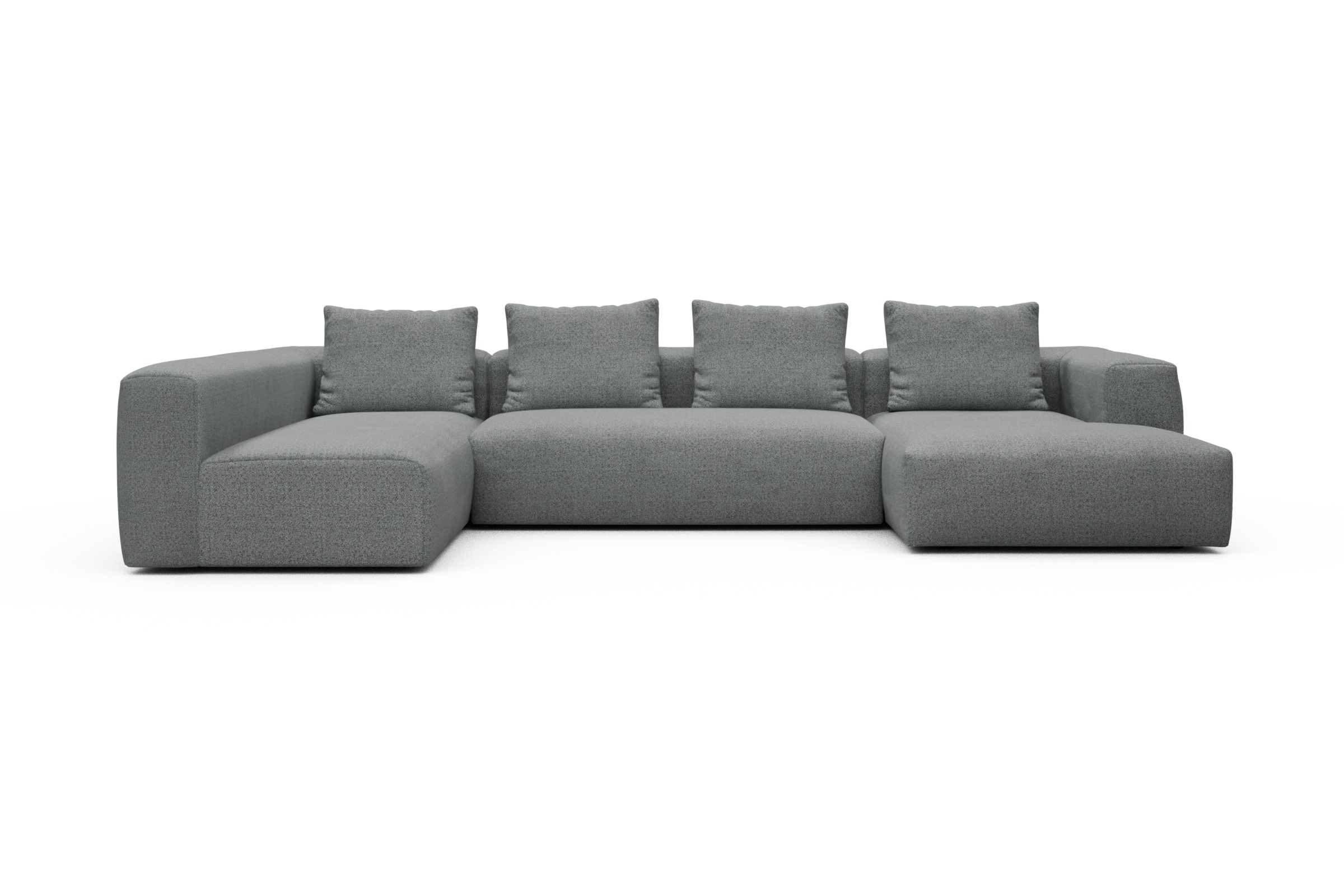 Skandi Home Wohnlandschaft Fred Chaiselongue rechts mit 2-Sitzer und lange Armlehne links Aivi-Gravet-Grey moebelfaktor