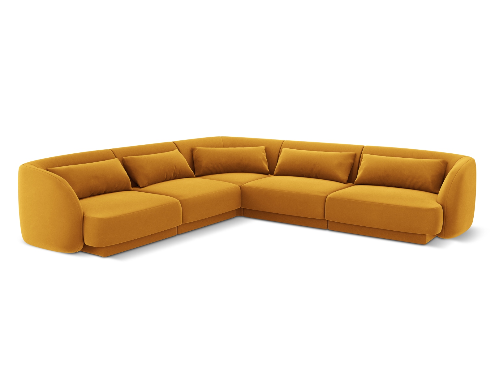 Cosmopolitan Design Wendbares Ecksofa Tulum 5-Sitzer Samt Bluvel Gelb