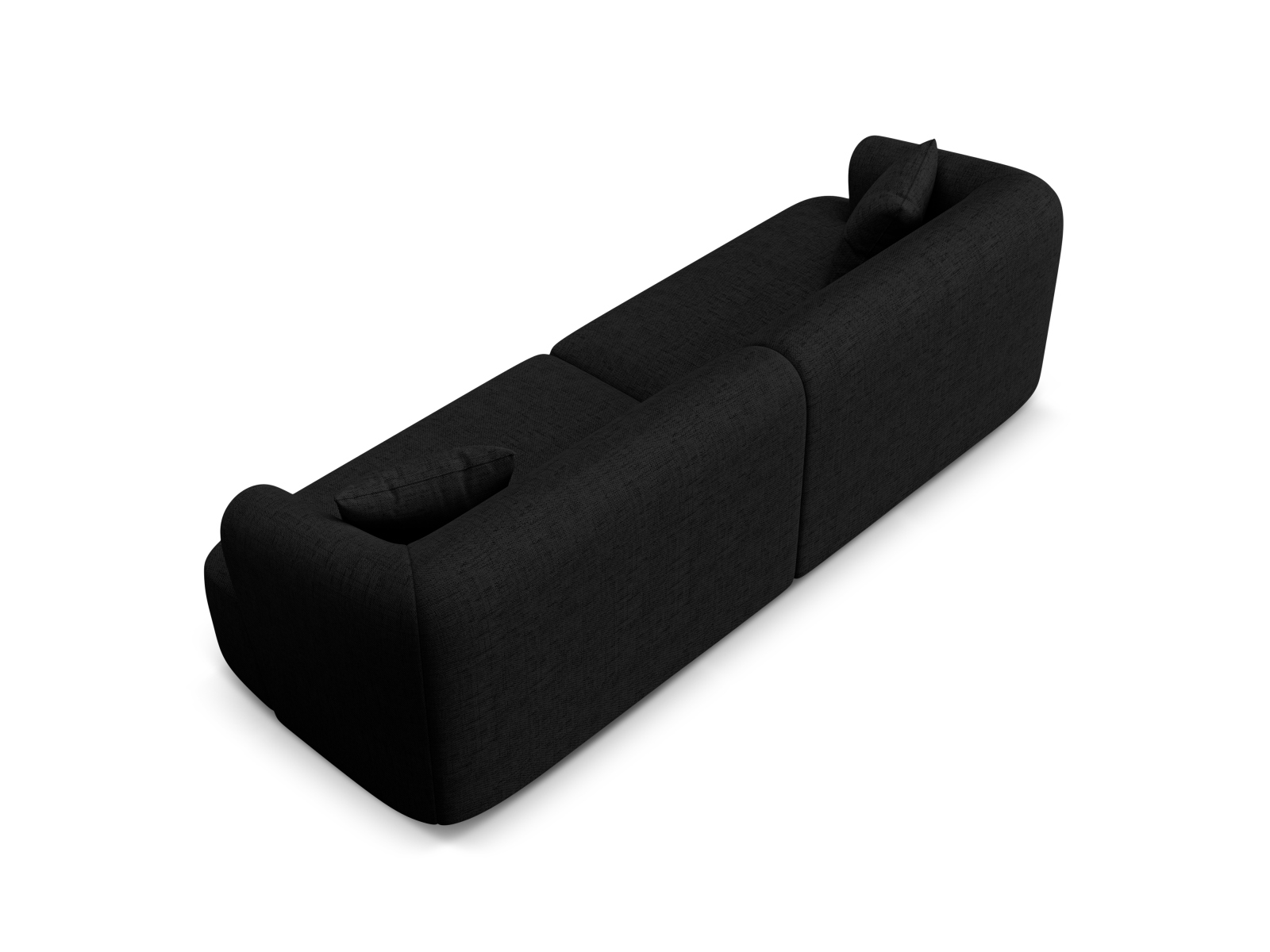 Cosmopolitan Design Sofa Campi 4-Sitzer Strukturierter Stoff Moly Schwarz