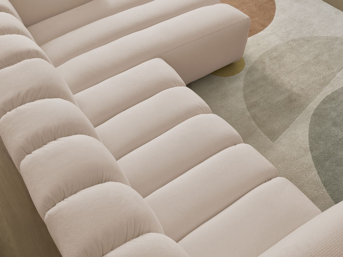 Bobochic Talia Ecksofa Melange-Stoff Beige Ecke rechts
