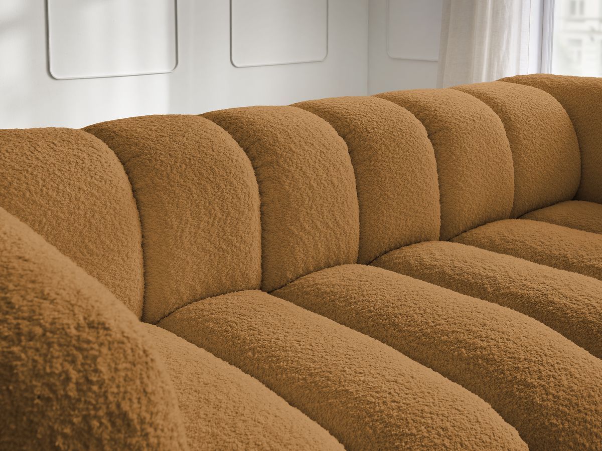Bobochic Talia Sofa 3-Sitzer Bouclé-Stoff Gelb