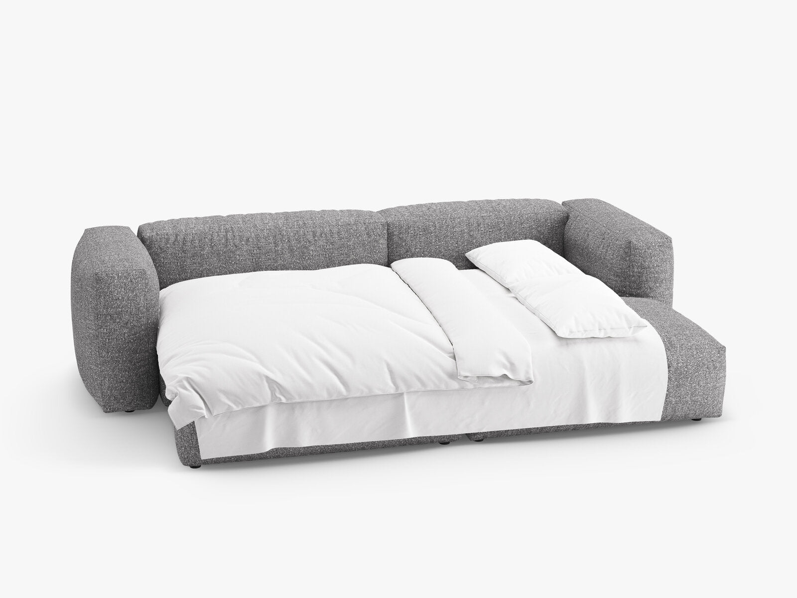 Micadoni Martina Ecksofa 4-Sitzer mit Schlaffunktion Rechts Boucle Monet Graphit