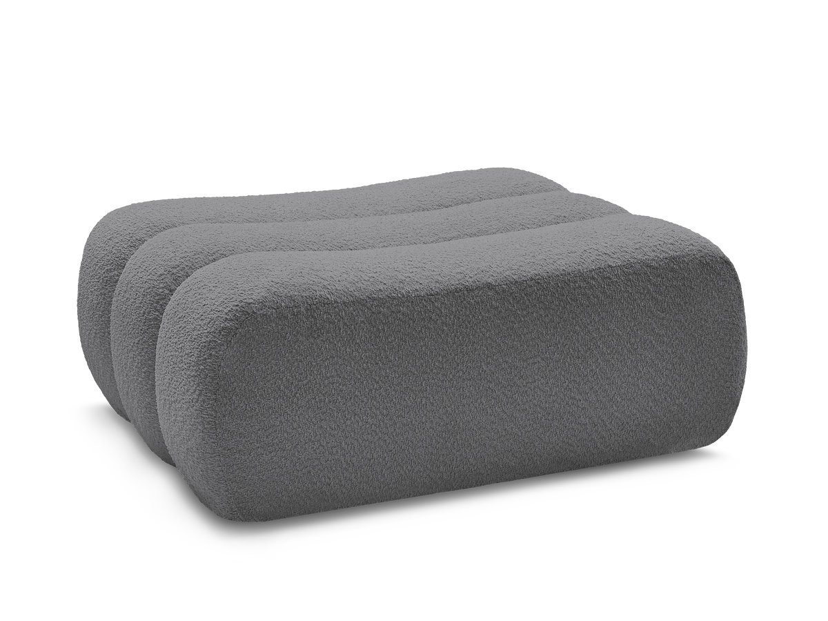 Bobochic Azra Pouf Bouclé-Stoff Dunkelgrau
