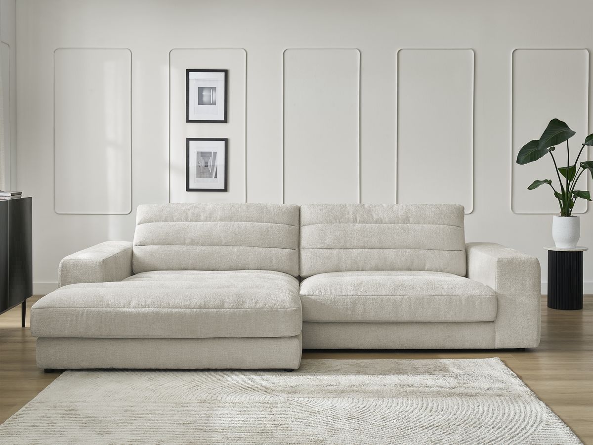 Bobochic Sierra Ecksofa Strukturstoff Beige Ecke links