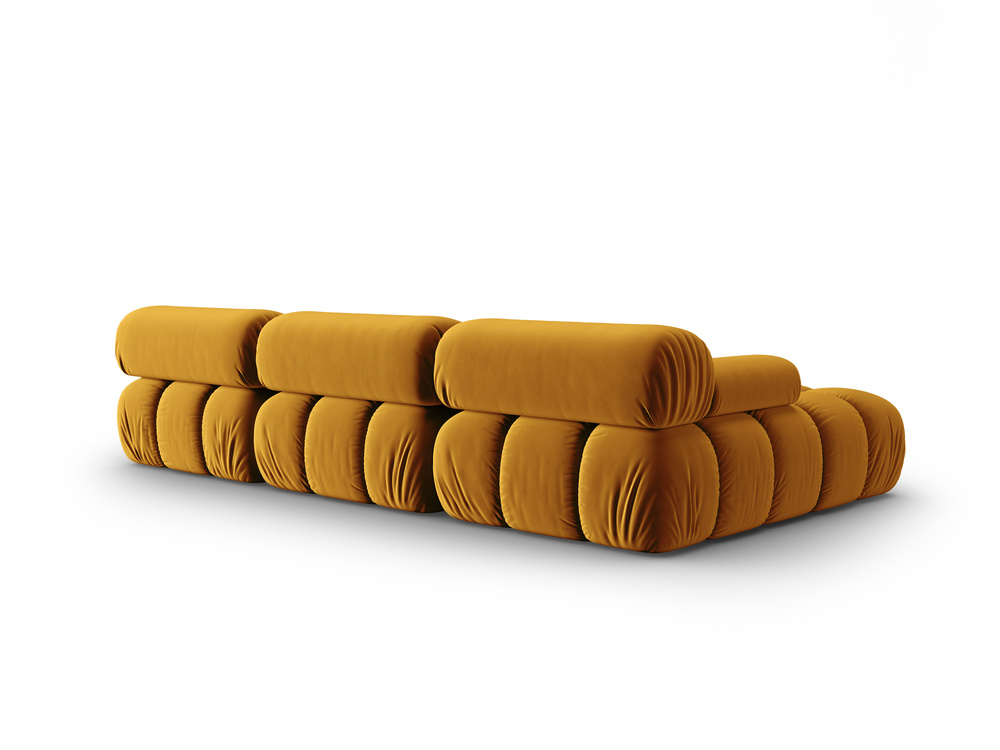 Cosmopolitan Design Modulares Ecksofa Cortina 4-Sitzer Samt Bluvel Gelb Links
