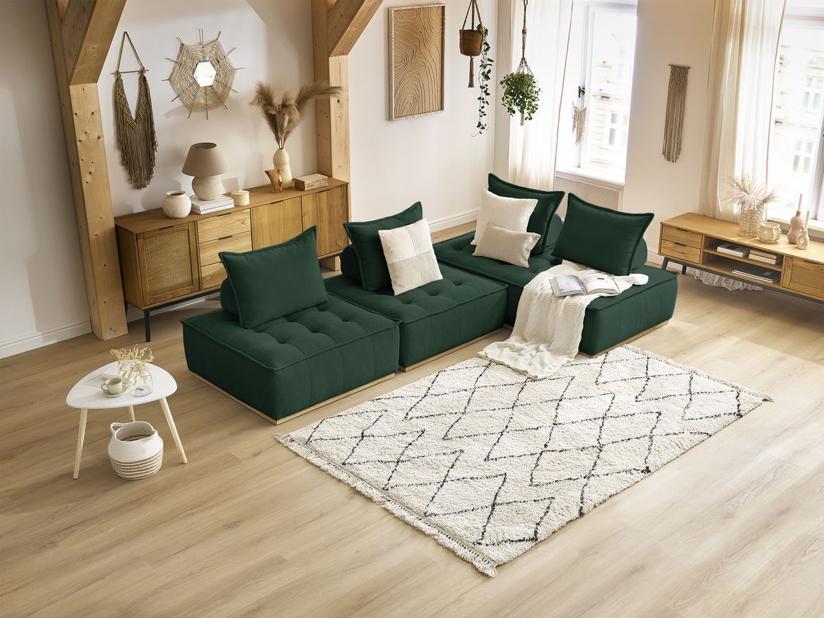 Bobochic Elisa Ecksofa Strukturstoff Grün