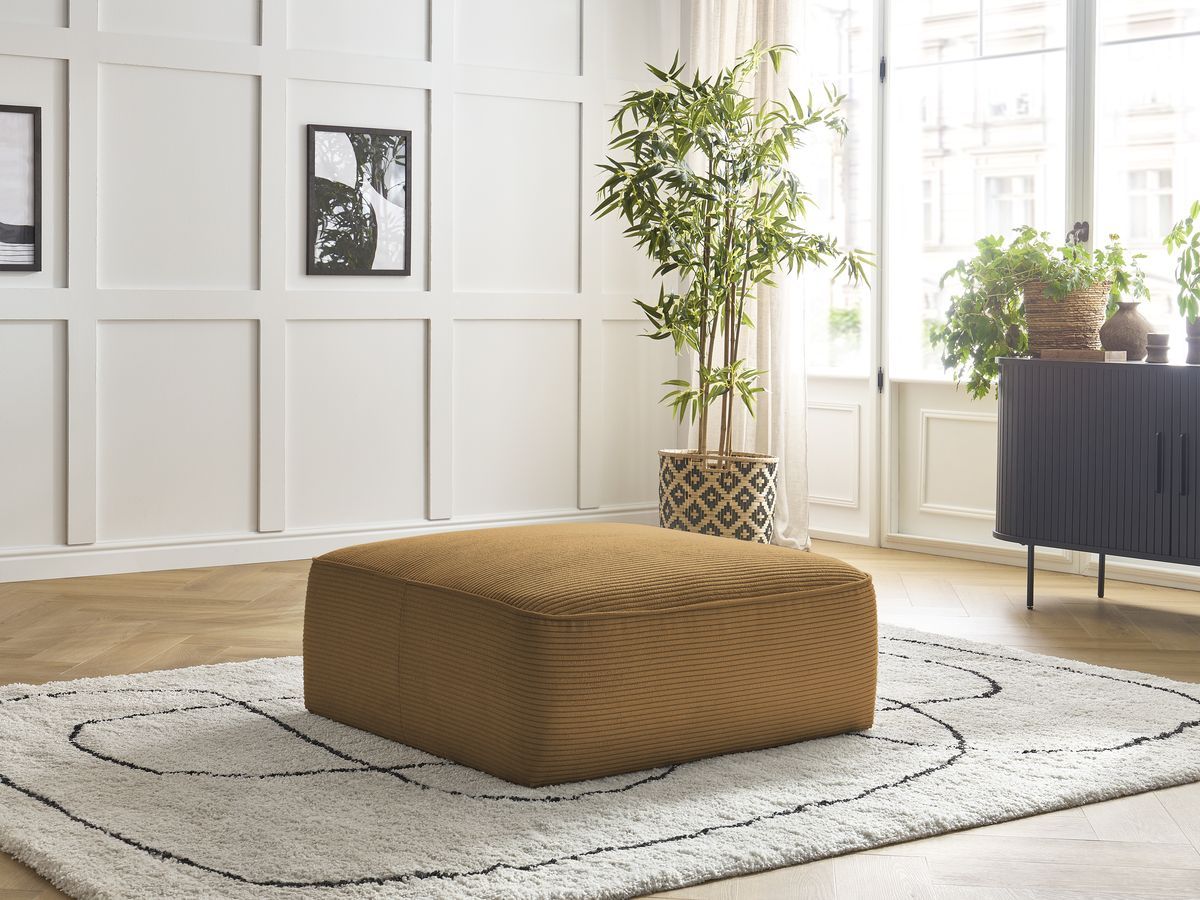 Bobochic Leopold Pouf Cordsamt Gelb