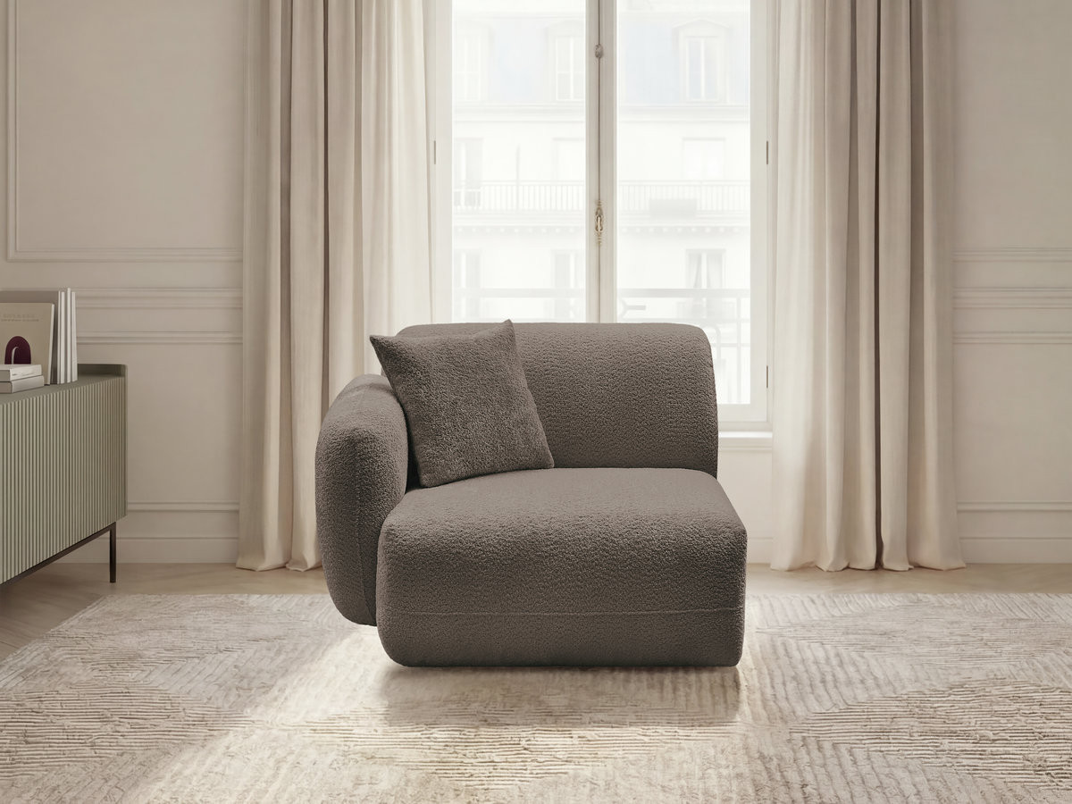 Bobochic Anda Sofamodul 1-Sitzer 104 × 103 cm Chenille Taupe Ecke links