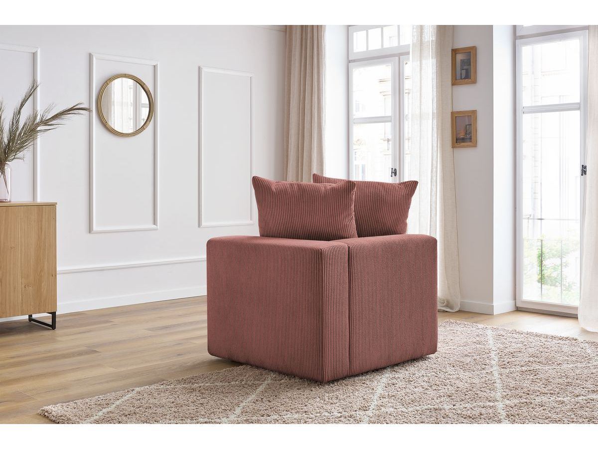 Bobochic Voltaire Eckmodul Cordsamt Rosa Ecke rechts